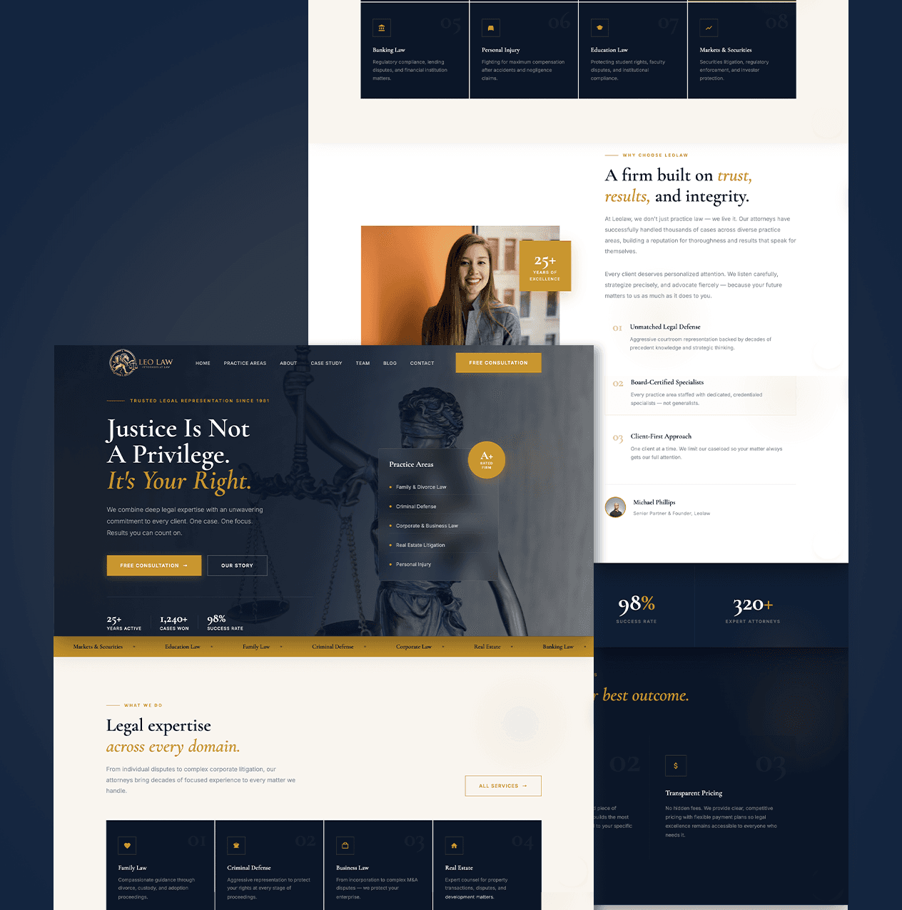 Leo Law Website Homepage Mockup