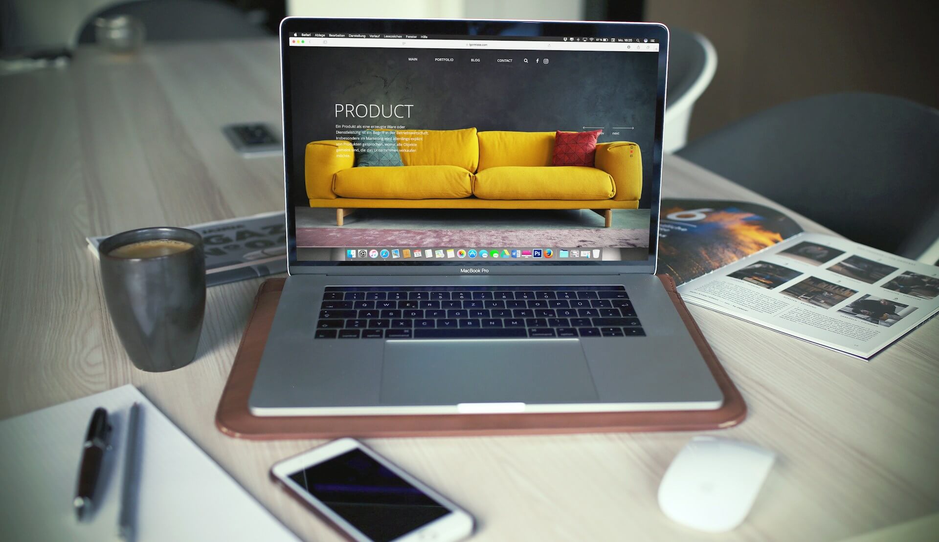 Modern small business website displayed on a laptop screen with clean design