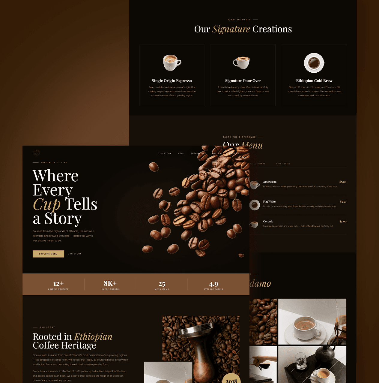 Sidamo Cafe Website Design